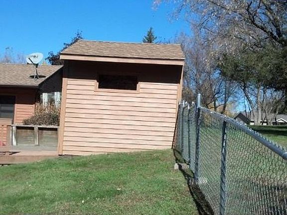 Storage shed in backyard