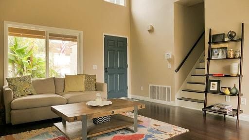 Living room entry door to home