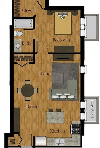 Floor plan 1 Bedroom