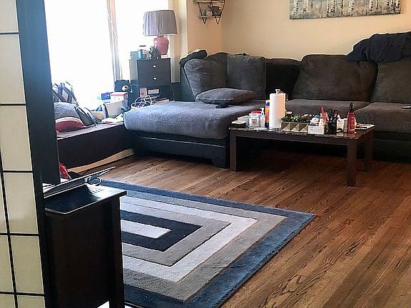 Living room with wood floors