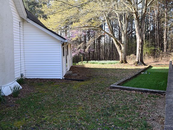 Huge oak trees in backyard.