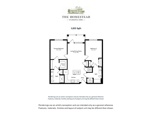 Floor plan Two Bedroom Two Bath