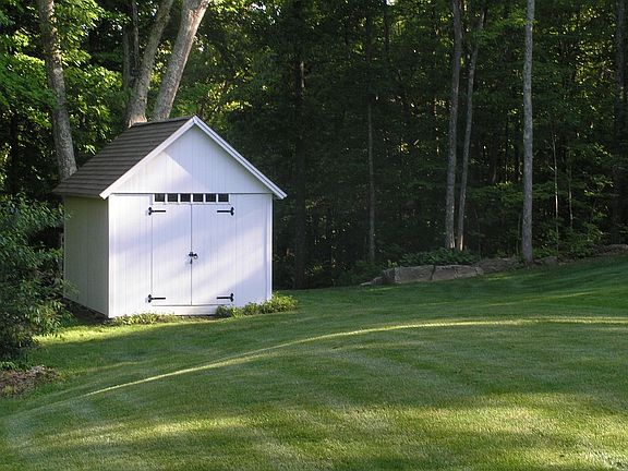 Cedar shed & Hosta garden