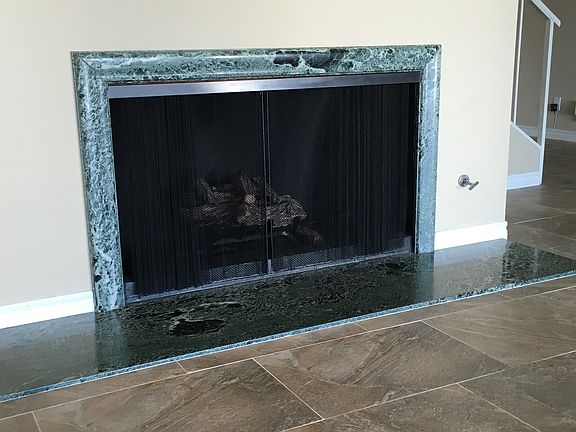Fireplace w/marble surround