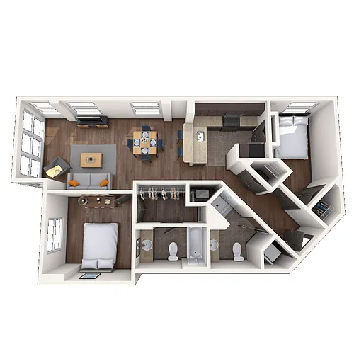 Floor plan Traditional 2x2 892-1470 SF