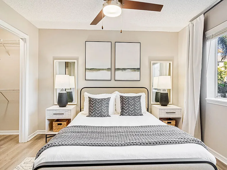 Discover spacious bedrooms designed for daily pleasures including whispering ceiling fans and thoughtfully organized closets.