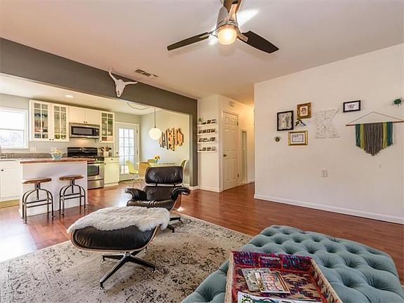 Open living and kitchen areas