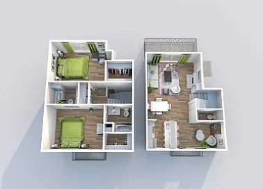 Floor plan 2 Bedroom 2 Bathroom