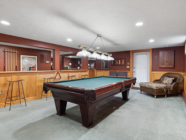Basement pool table.