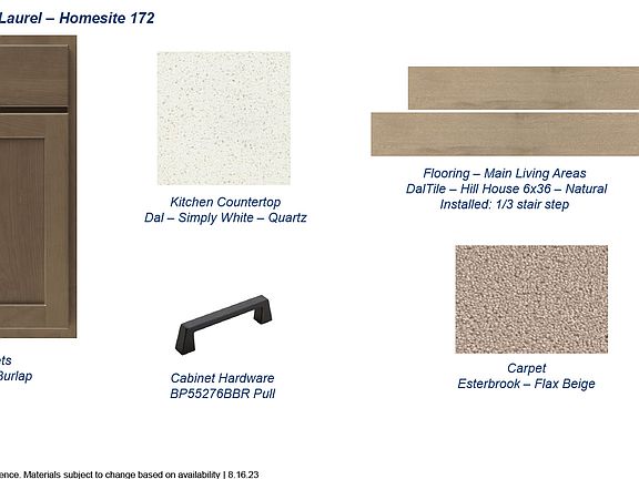 Images are for general reference. Materials subject to change based on availability