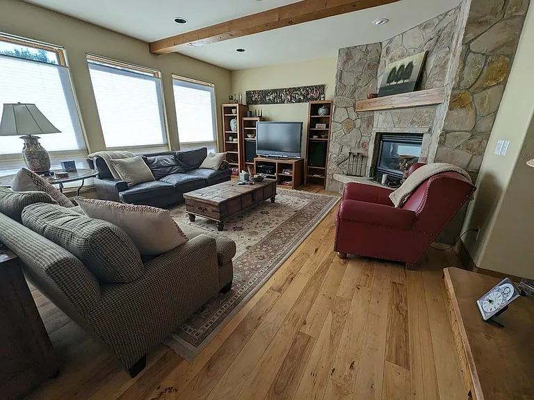 Living room and gas fireplace