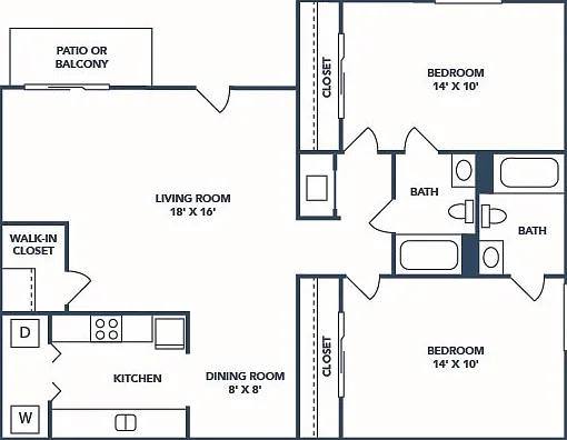 2 Bedroom | 2 Bath | 1000 SF 2 Bedroom | 2 Bath | 1000 SF