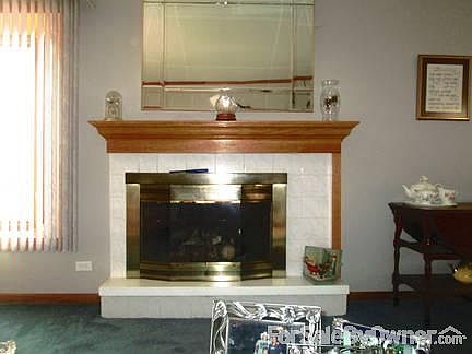 living room with fireplace