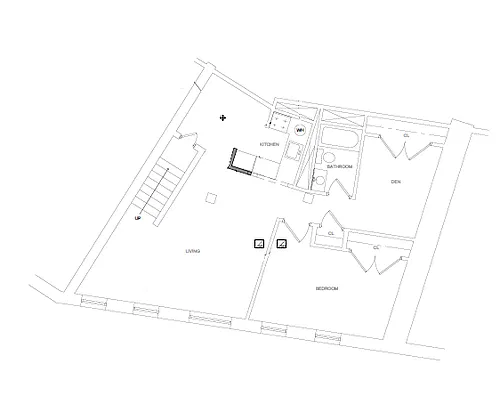 Floor plan 1 Bedroom Plus Den