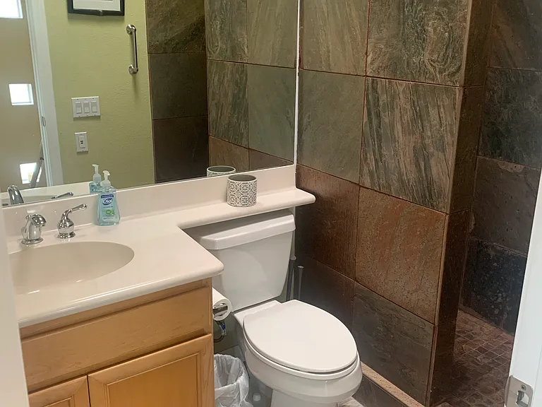 Upstairs Guest Bathroom with Walk-In Shower