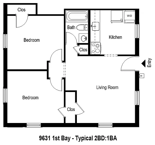 Floor plan 9631 2BD 1BA