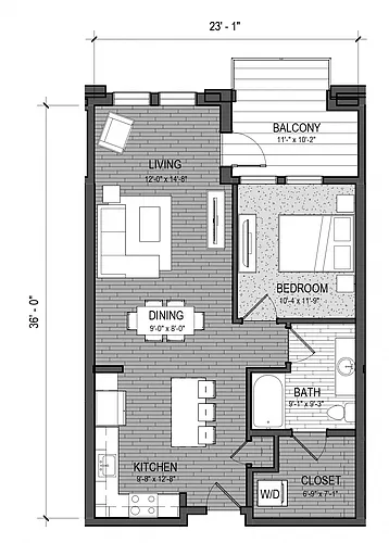 Floor plan The Cascade 1D