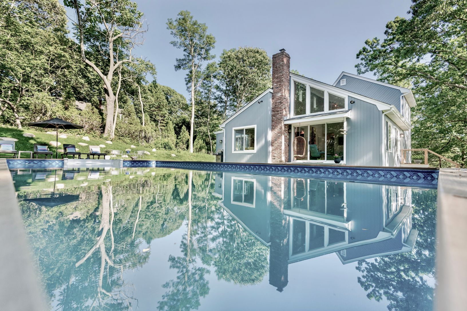  New mahogany decking around gorgeous full sized pool.