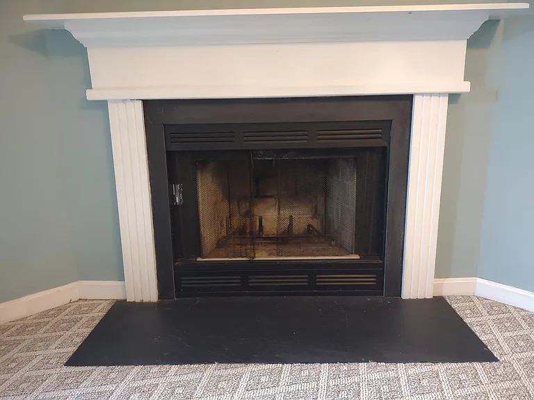 Working wood fireplace.