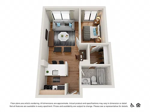 Floor plan 1 Bedroom 1 Bath A