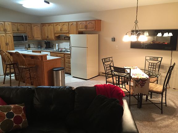 Open kitchen with dining