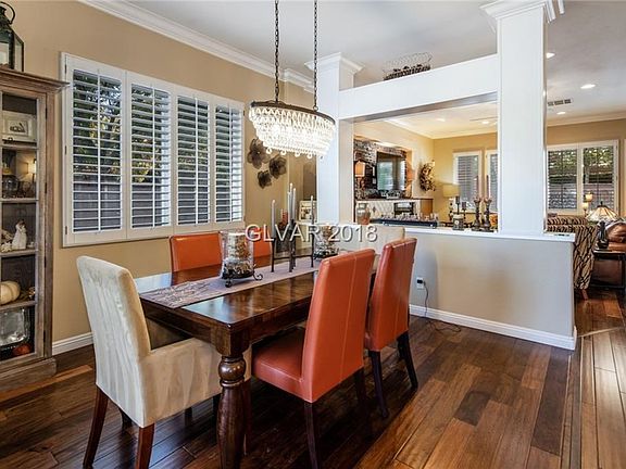Dinning room. Note lighting & plantation shutters.