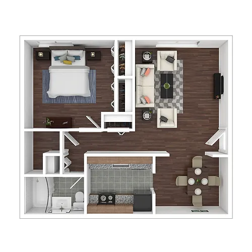 Floor plan 1 Bedroom 1 Bath