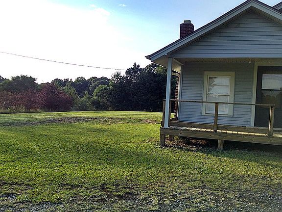 Lawn surrounding home