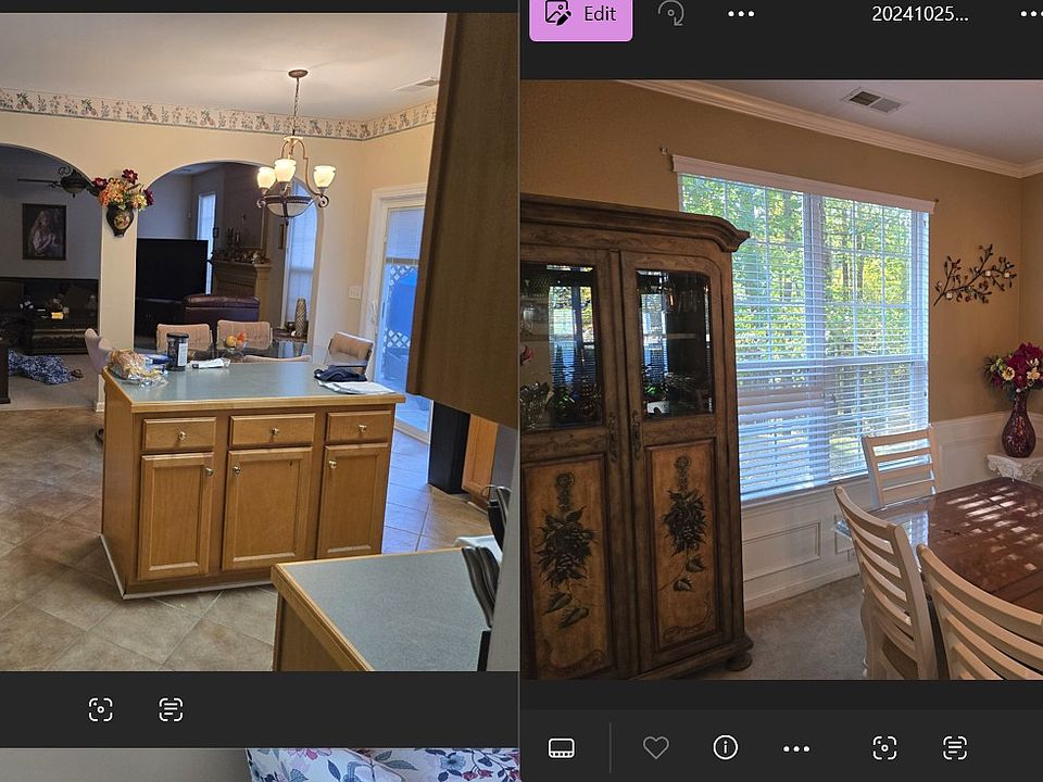 Kitchen on left has a fridge for the renters use. I have my own as well. Dining Room on right hand of pic. Dining also in kitchen as well.