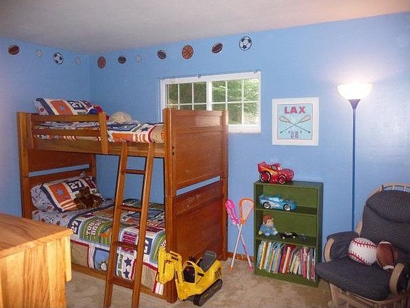 One of three bedrooms