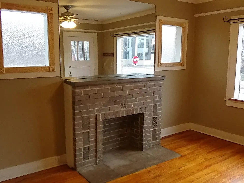 faux brick fireplace