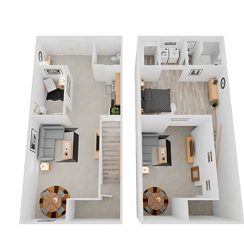 Floor plan 1 Bed 1.5 Bath