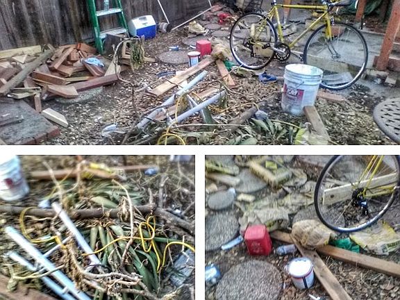 Backyard during remodel