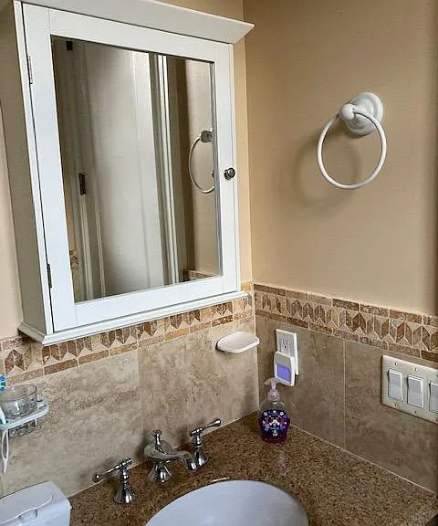 Bathroom vanity and medicine cabinet