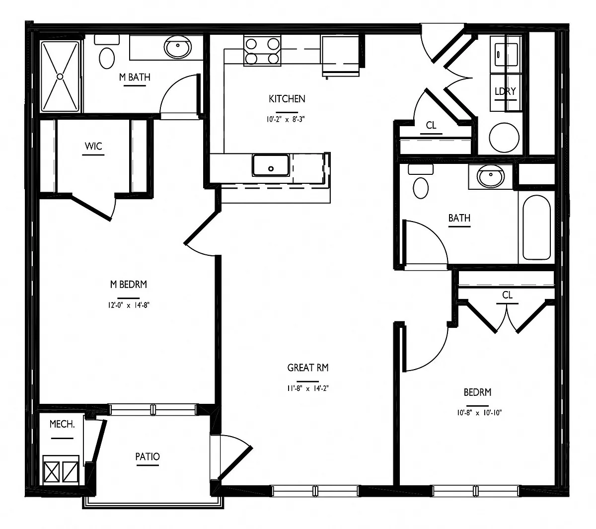 Floor plan 2 Bed/2 Bath-2B-Fa Phase II