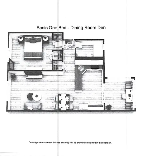 Floor plan Standard 1Bedroom w/Den