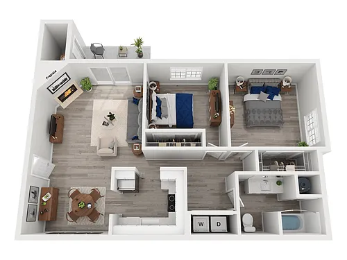 Floor plan 2x1 B Renovated