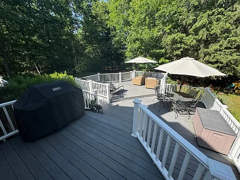 back deck view from porch. Grill will be staying at house.
