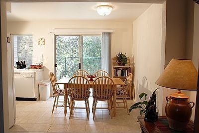 Dining area easily seats 8.