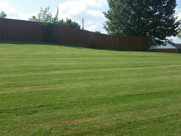 Backyard behind fenced area