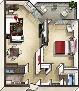 1 bedroom 1 bath - 730 square feet 1 bedroom 1 bath - 730 square feet