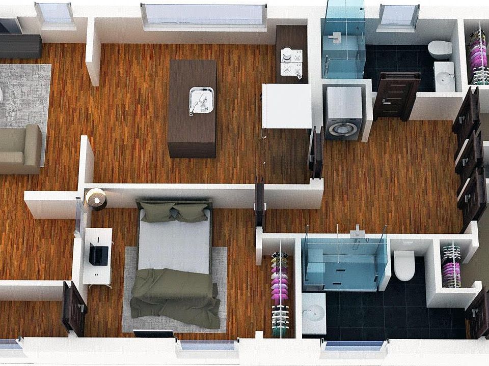 Layout - 3bed, 2full baths