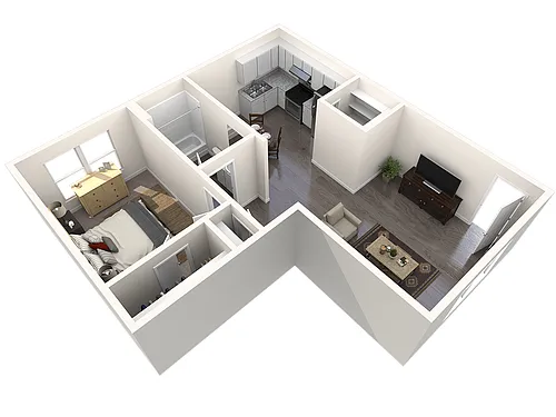 Floor plan 1 Bedroom 1 Bathroom