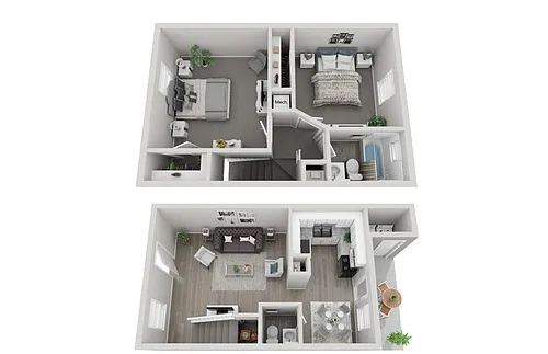 Floor plan 2 Bed x 1.5 Bath