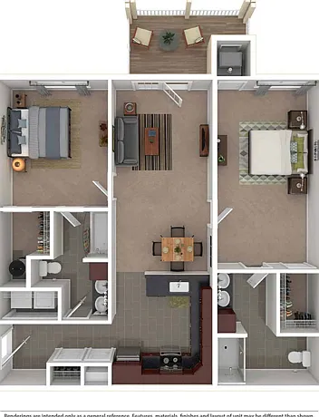 Woodland- Balcony:Patio 2BD 2Bath 1114sqft Woodland- Balcony:Patio 2BD 2Bath 1114sqft