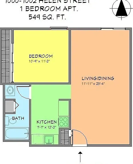 Non-Loft 1-Bed/1-Bath Floor Plan
