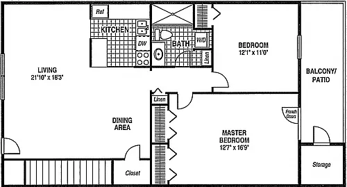 Floor plan 2 Bedroom Garden A