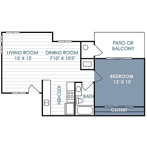 Floor plan 1 Bedroom 1 Bathroom B