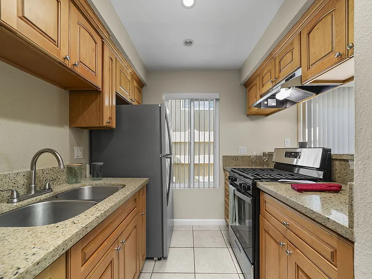 Kitchen at Olive Tree Townhomes in Costa Mesa, CA