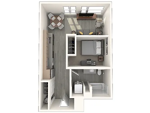 Floor plan 1X1 B